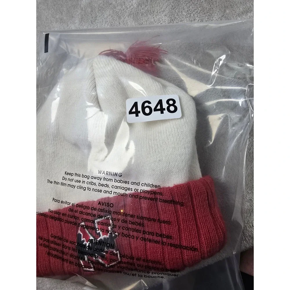 Nike Team Nebraska Cornhuskers Beanie Hat Red White Pom Knit Cuffed OSFA‎